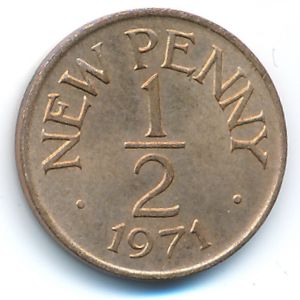Гернси, 1/2 нового пенни (1971 г.)
