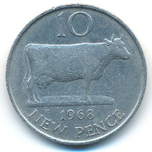 Гернси, 10 новых пенсов (1968 г.)
