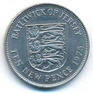 Джерси, 10 новых пенсов (1975 г.)