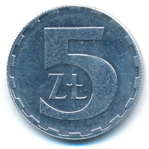 Польша, 5 злотых (1990 г.)