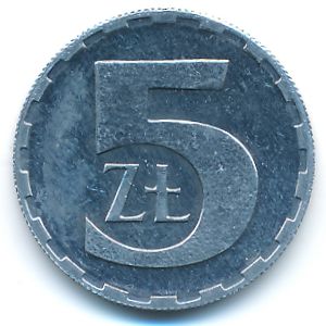 Польша, 5 злотых (1990 г.)