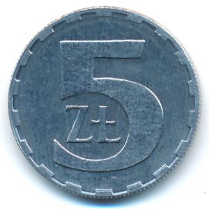Польша, 5 злотых (1990 г.)