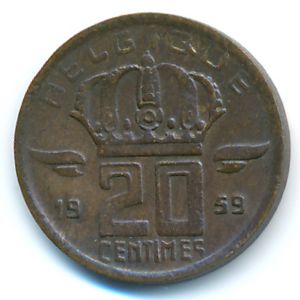 Бельгия, 20 сентим (1959 г.)