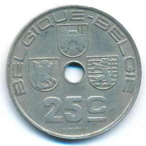 Belgium, 25 centimes, 1939