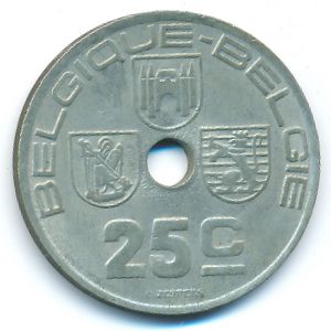 Belgium, 25 centimes, 1939