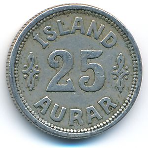 Iceland, 25 aurar, 1925