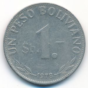 Bolivia, 1 peso boliviano, 1978