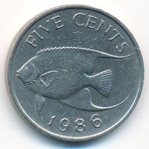 Бермудские острова, 5 центов (1986 г.)