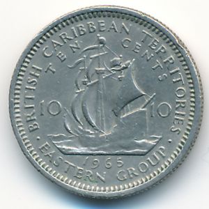 Восточные Карибы, 10 центов (1965 г.)