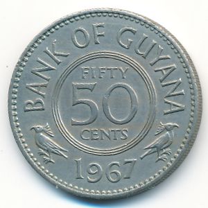 Guyana, 50 cents, 1967