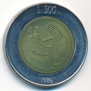San Marino, 500 lire, 1986