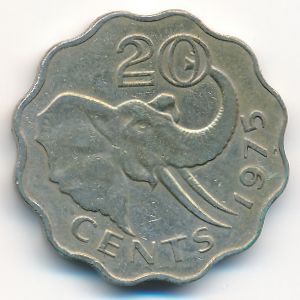 Свазиленд, 20 центов (1975 г.)