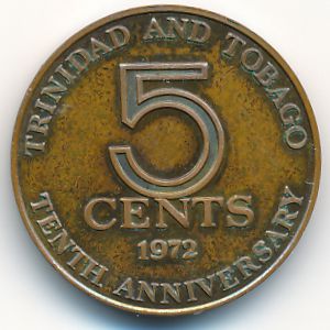 Тринидад и Тобаго, 5 центов (1972 г.)