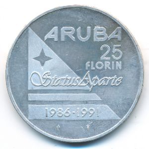 Аруба, 25 флоринов (1991 г.)