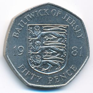 Jersey, 50 pence, 1981
