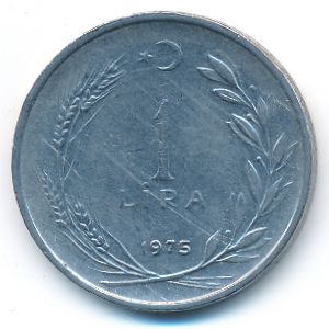 Turkey, 1 lira, 1975