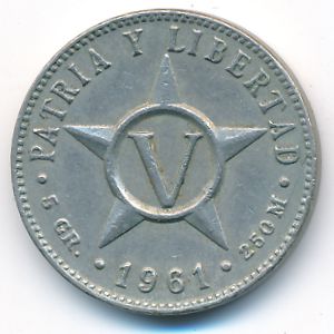 Cuba, 5 centavos, 1961