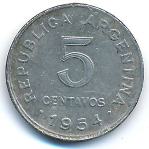Argentina, 5 centavos, 1954