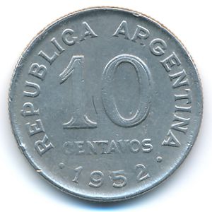 Аргентина, 10 сентаво (1952 г.)