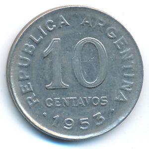 Аргентина, 10 сентаво (1953 г.)