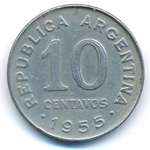 Argentina, 10 centavos, 1955