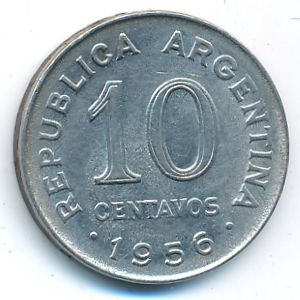 Argentina, 10 centavos, 1956