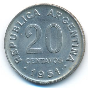 Аргентина, 20 сентаво (1951 г.)
