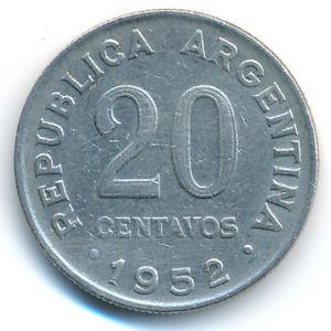 Аргентина, 20 сентаво (1952 г.)