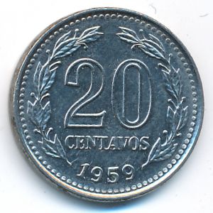 Аргентина, 20 сентаво (1959 г.)
