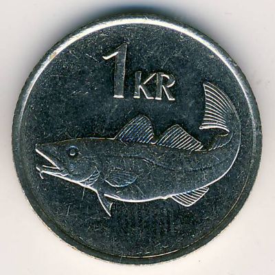 Iceland, 1 krona, 1981–1987