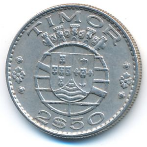Timor, 2,5 escudos, 1970