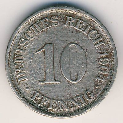Германия, 10 пфеннигов (1904 г.)