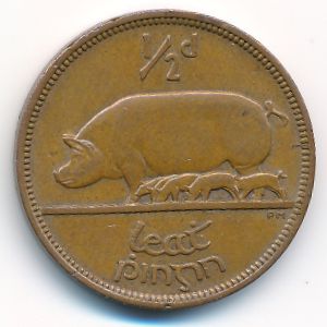 Ирландия, 1/2 пенни (1966 г.)