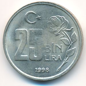 Турция, 25000 лир (1998 г.)