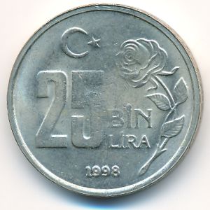 Turkey, 25000 lira, 1998