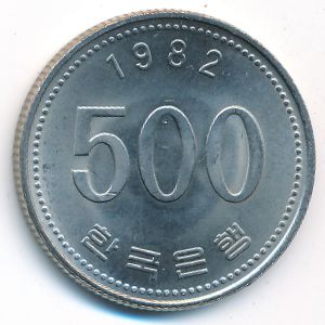 South Korea, 500 won, 1982–2019