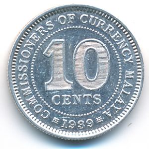 Малайя, 10 центов (1939 г.)