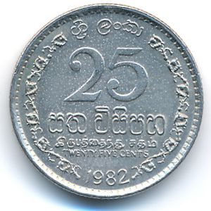 Шри-Ланка, 25 центов (1982 г.)