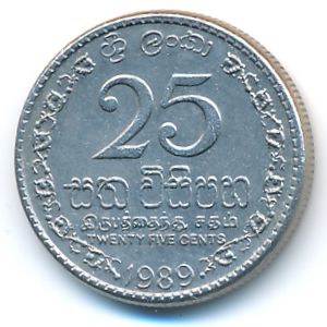Шри-Ланка, 25 центов (1989 г.)