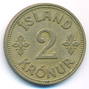Iceland, 2 kronur, 1940