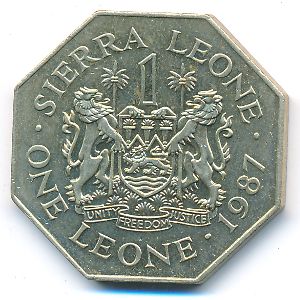 Сьерра-Леоне, 1 леоне (1987 г.)