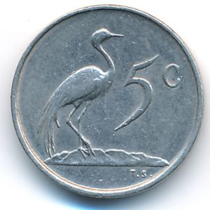 South Africa, 5 cents, 1974