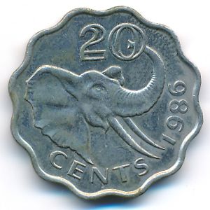 Свазиленд, 20 центов (1986 г.)