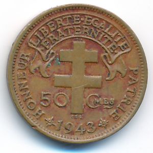 Французская Экваториальная Африка, 50 сентим (1943 г.)