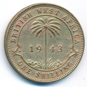 Британская Западная Африка, 1 шиллинг (1943 г.)
