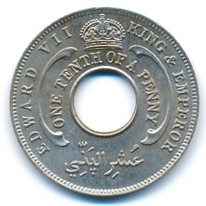 British West Africa, 1/10 penny, 1909