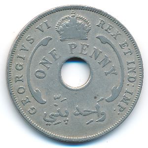 Британская Западная Африка, 1 пенни (1943 г.)