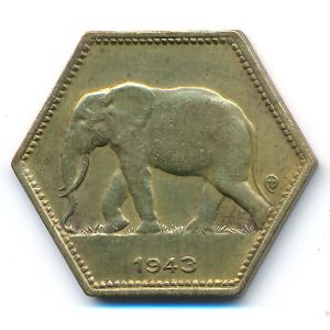 Бельгийское Конго, 2 франка (1943 г.)