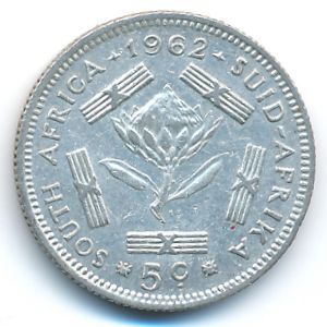 South Africa, 5 cents, 1962