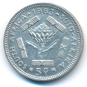 South Africa, 5 cents, 1963